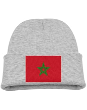 Moroccan Flag Kid's Hats Winter Funny Soft Knit Beanie Cap children Unisex