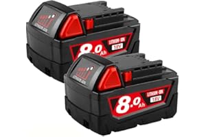 18V 8.0Ah Replacement for Milwaukee M-18 Battery Compatible with Milwaukee Battery 48-11-1865, 48-11-1850 and Cordless Tools 