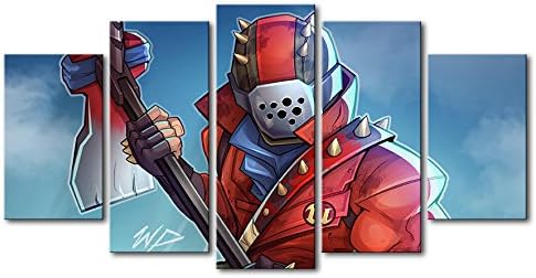 JESCOM Modern Wall Art Canvas HD Prints Frame Modular Poster 5 Pieces Pictures Fortnite Games Painting Home Decor (30x40cmx2,30x60cmx2,30x80cmx1)
