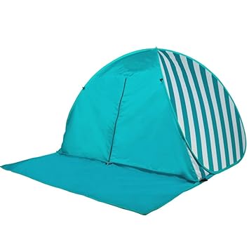 Plage De Tente Bandes Bleues Pop Up Plage Tente 3 4 Personne
