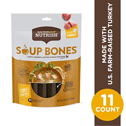 RACHAEL RAY NUTRISH SOUP BONES WITH REAL TURKEY & RICE, 11 DOG CHEWS