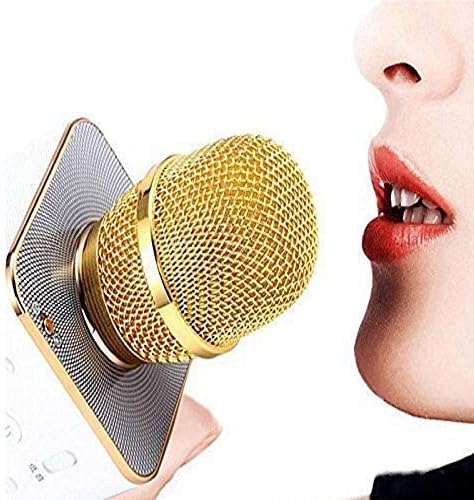 Attherate Handheld Wireless Microphone With Bluetooth Speaker For All IOS/Android Smartphones (Microphone For Kids Singing Colour May Vary- 1 pic)