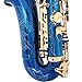 LAGRIMA Professional E Flat Alto Saxophone with Tuner, Case, Mouthpiece, Cleaning Cloth Rod, Glove, Neck Strap for Beginners Adult (Blue)