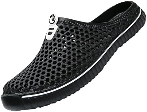 Ryanmay Unisex Breathable Comfortable&amp;Durable Walking Garden Clogs Shoes Indoor Outdoor Slippers Quick Drying Sandals 2233-Black-43