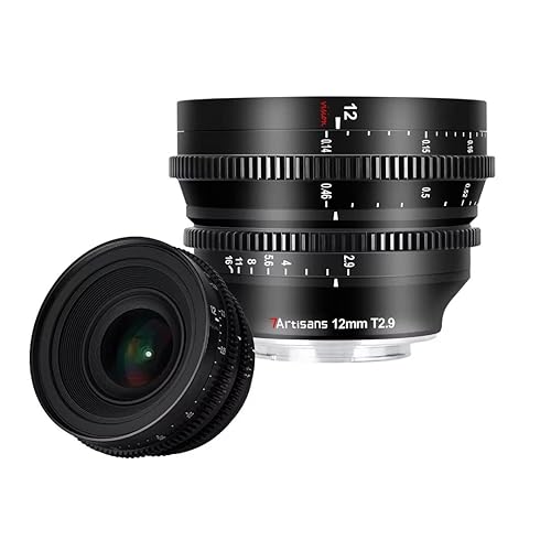 7artisans 12mm Cine Lens for FUJIFILM-FX Mount Cinema Lens APS-C Prime  Lens Large Aperture Ultra Wide Angle for Fujifilm