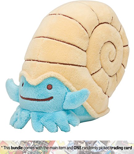 Ditto as Omanyte: Pokemon Center Japan "Transform! Ditto" Mini Plush + 1 Pokemon Trading Card Bundle