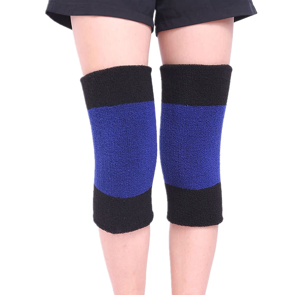1 Pair Unisex Terry Knee Warmer Cold-proof Insulated Kneepad Thick Elastic Knee Support Brace Winter Warm Knee Sleeves Sports Knee Protector for Cycling Dancing, Cold Knee Pain Arthritis Relief