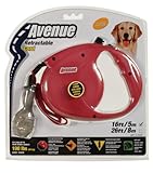 Avenue Retractable 26' Corded Leash for Dogs, Large, Red