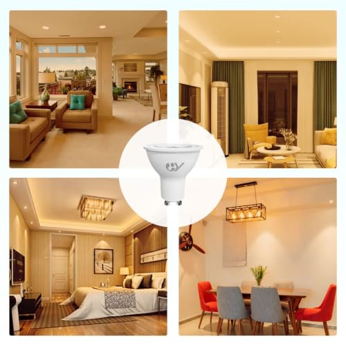 GY GU10 LED Bulb 4.9W 780lm Warm White 3000K Energy Saving LED Bulb,The New UK Energy Efficiency Class B Replaces 80W, 110°Beam Angle Non-Dimmable, 10 Pack