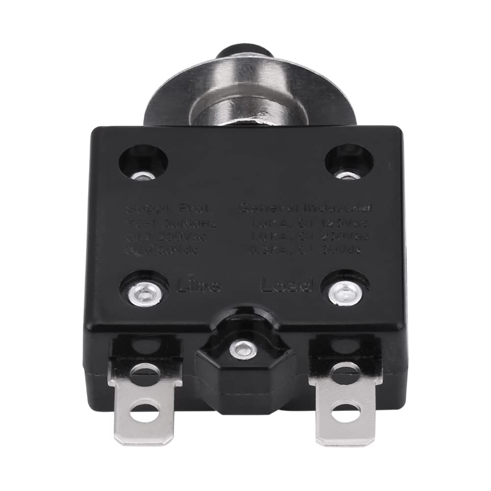 5A Manual Reset Thermal Circuit Breaker - Overload Protector, 125-250V AC, 50V DC for Automotive and Industrial Use