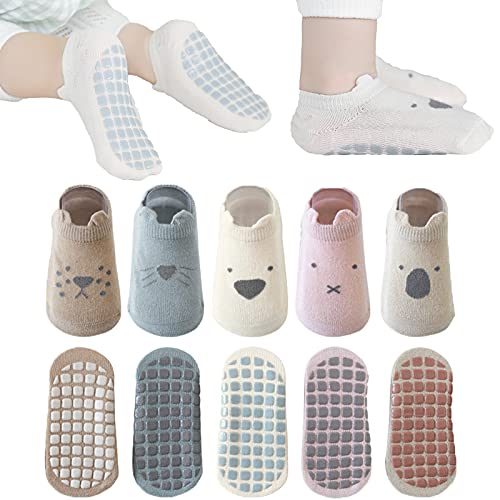 BEHELE Baby Non-Skid Socks - Toddler, Newborn, Infant Anti-Slip Grips - Unisex Girls Boys Ankle Socks