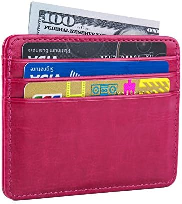 Slim Genuine Leather Wallet Minimalist Money Clip Pocket Wallet, Card Holder
