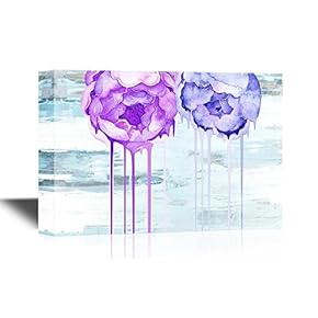Canvas Wall Art - Purple and Blue Flowers - Gallery Wrap Modern Home Art | Ready to Hang - 12x18 inches