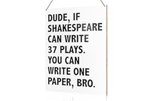 UDNADKEX Funny English Classroom Wall Sign Hanging Decor, High Middle School English Classroom Wooden Decor Writing Decoration, Funny Literary Gifts for English Teacher Literature Lover