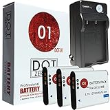 3x DOT-01 Brand 1270 mAh Replacement Olympus LI-92B Batteries and Charger for Olympus TG-4 iHS Digital Camera and Olympus LI92B