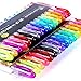 Glitter Gel Pens by Color Technik, Set of 16 Mini Glitter and Neon Glitter Pens, Best Assorted Colors, No Duplicates, 40% More Ink, Handy Travel Pack, Enhance Your Coloring Experience Now