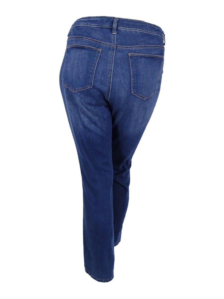 Womens Plus Fiji Slimming Denim Straight Leg Jeans Blue 22W Style /& Co