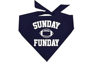 TEES & TAILS Sunday Funday Football Dog Bandana (Navy, OS 9)