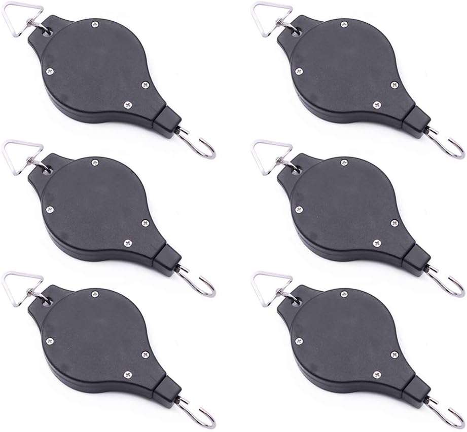 GreeStore 6Pcs Retractable Pulley Plant Hanger, Heavy Duty Hanging