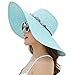 Adrinfly Women Foldable Floppy Wide Brim Straw Sun Hat Travel Packable Adjustable Summer Beach Accessories Hat UV UPF 50+