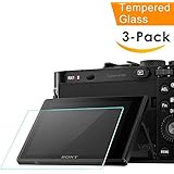 Screen Protector Compatible Sony RX100VI RX100III RX100II RX100 IV V RX100VI(2018RX 1R Camera, QIBOX LCD Anti-Scratch Anti-Fingerprint Ultra-Clear 9H Tempered Glass Shield [3 Packs]