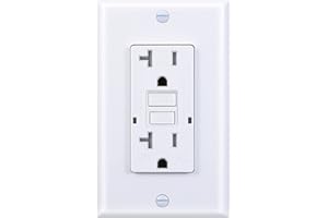 3GRACE 20 Amp GFCI Outlet, Tamper-Resistant, Weather Resistant Receptacle Indoor or Outdoor Use, LED Indicator with Decor Wall Plates and Screws，UL Listed, White (1 Pack)