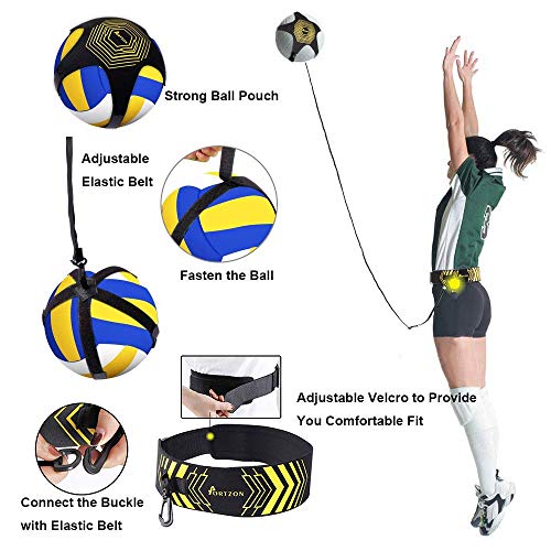 image for Portzon Volleyball Training Equipment Aid, Solo Soccer Trainer, Soccer