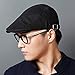 2 Pack Newsboy Hats for Men Flat Cap Cotton Adjustable Breathable Irish Cabbie Ivy Driving Gatsby Hunting Hat, Light Beige/Black