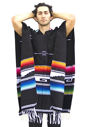 Del Mex Serape Style Mexican Aztec Poncho