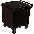 Carlisle FoodService Products Cateraide Tall Ice Caddy, Insulated Ice Carrier with 4 Swivel Casters for Catering, Bar, and Restaurants, Plastic, Holds 125 Pounds, Black