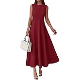 PRETTYGARDEN Sleeveless Crewneck Spring Maxi Dresses for Women 2026 Elegant Classy Semi Formal A Line Modest Party Dress