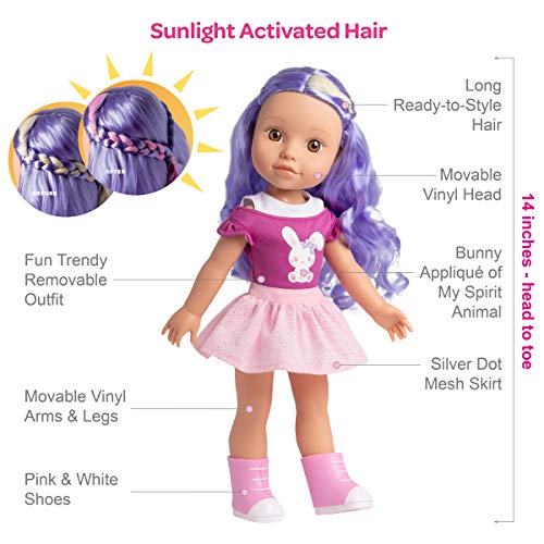 ADORA 14 inch Doll Be Bright Doll Lulu Bunny, Hair Color Changes in