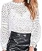 MUYAOO Women's Tops T-Shirt Lace Blouse Ladies Long Sleeve Casual Shirt White