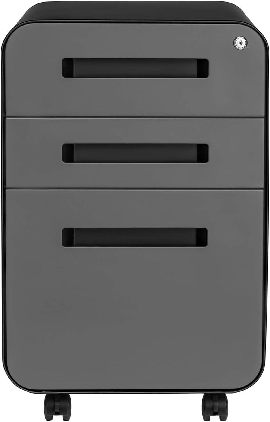 Stockpile 3-Drawer File Cabinet, Commercial-Grade (Black/Grey): Kitchen & Dining
