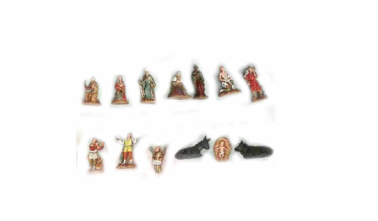 24 Pastori In Plastica Per Presepe - Alti 4 Cm, Zampognari E Mestieri Vari - Personaggi Artigianali Per La Natività