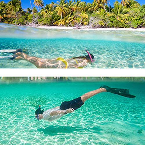 BlueSpace Swim Fins for Women Men Adult Kids Short Snorkel Fins with Adjustable Strap Open Heel Flippers Sports Aquatic Exercise for Travel Snorkeling Swimming Training Diving