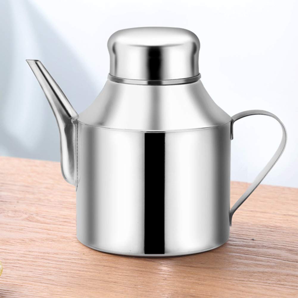 Ristorante Facile Da Pulire 7x11cm Argento Bottiglia Di Aceto Da 250 Ml Con Beccuccio Antigoccia Per Condimenti Grande Capacita Contenitore Da Cucina Per Casa Dispenser Di Olio In Acciaio Inox Piatti Ciotole