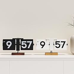 mooas Classic Modern Wood Big Flip Desk Clock