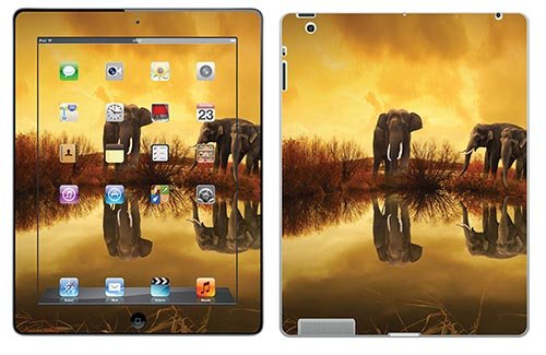 Royal Sticker for Tablet Sunset And Elephants iPad 3