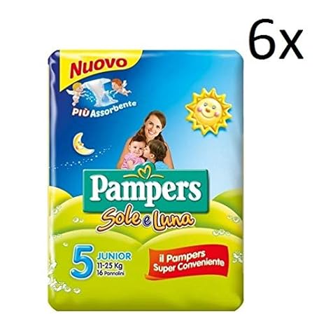 6x Pampers sole e luna Gr.5 16 Windeln 11-25 kg kinder baby diapers Packung