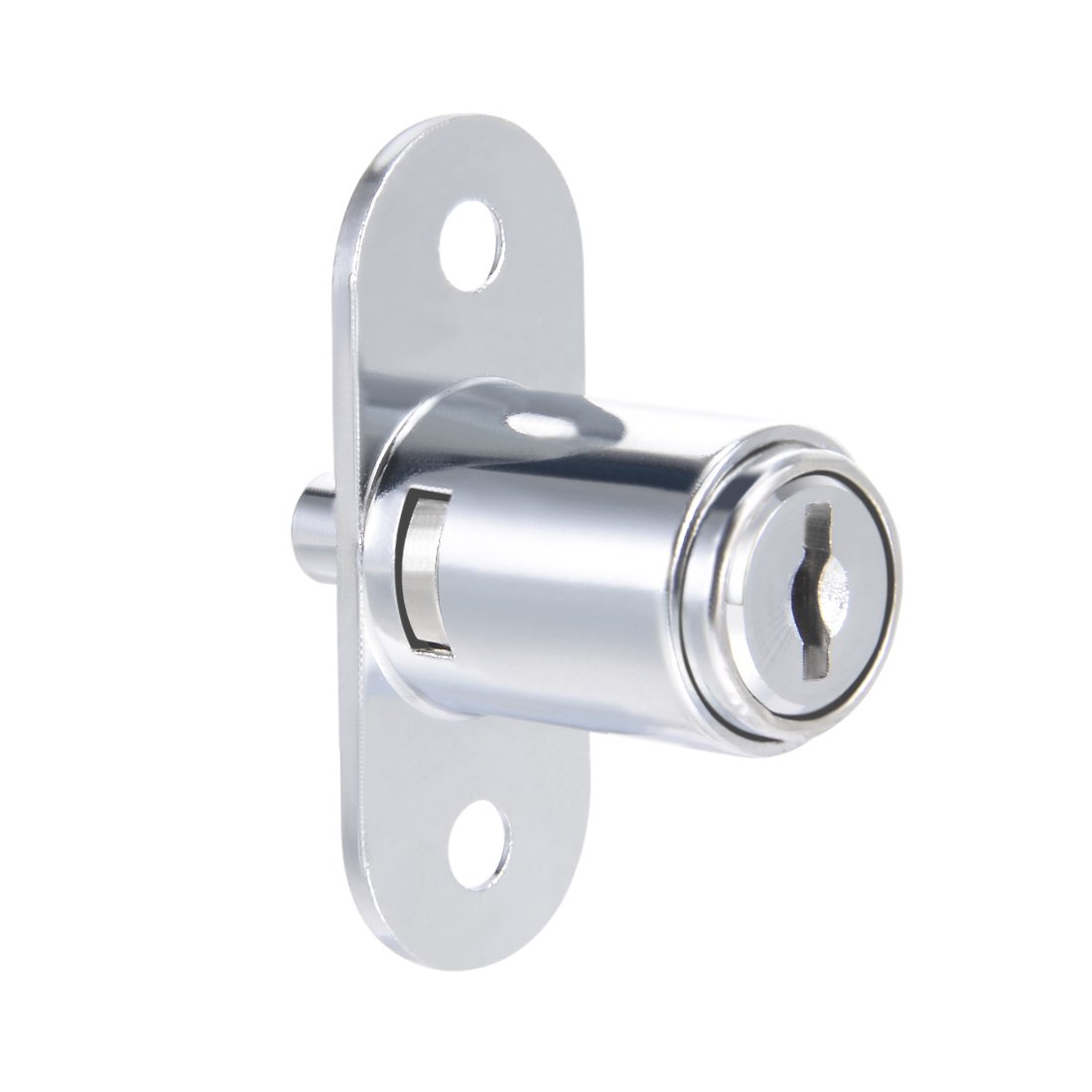 sourcing map Drawer Desk Wardrobe Cabinet Push Plunger Lock, 3/4" Cylinder Diameter 7/8" Cylinder Length, Zinc Alloy Chrome Finish, Keyed Different