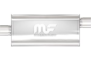 MAGNAFLOW EXHAUST PRODUCTS MagnaFlow Performance Exhaust Muffler 12229: 3"/3" Inlet/Outlet, 5x8x14" Oval, Stainless Steel, Satin Finish