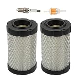 Harbot (Pack of 2 Air Filter with Fuel Filter for John Deere MIU14395 D100 D105 D110 D130 Z225 Z235 Z255 X124 L105 L107 E100 E120 E130 Husqvarna YTA22V46 YTH22V46 YTH24V48 HU800awd Lawn Mower Tractor