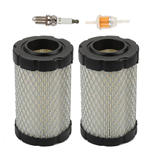 Harbot (Pack of 2 Air Filter with Fuel Filter for John Deere MIU14395 D100 D105 D110 D130 Z225 Z235 Z255 X124 L105 L107 E100 E120 E130 Husqvarna YTA22V46 YTH22V46 YTH24V48 HU800awd Lawn Mower Tractor