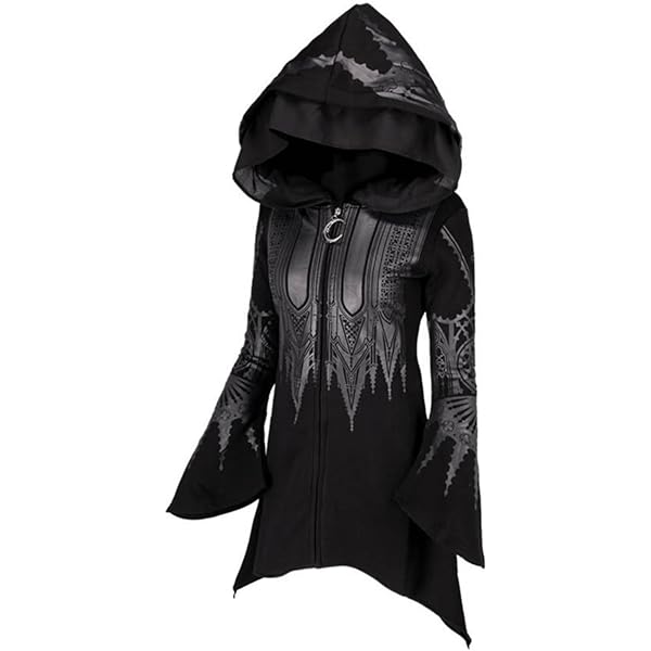 ジャケット・アウター Gothic design poncho y2k Amazon.com: SHINsuke Women Y2K Hooded Sweatshirt Gothic Zip