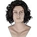 Ainiel Men's Fiber Curly Anime Cosplay Costume Party Full Wigs Short Black