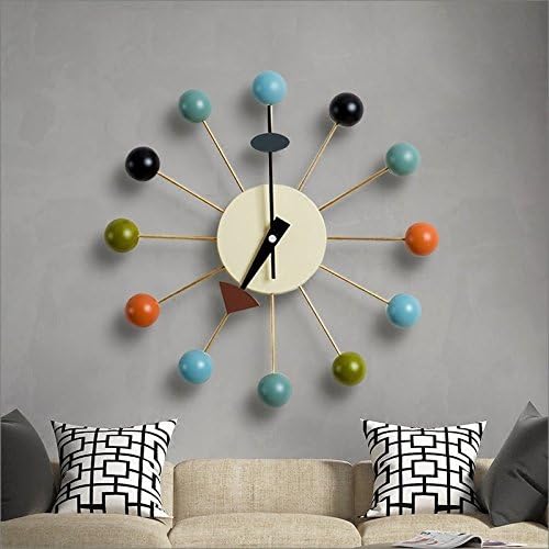 Nelson ball clock LTJ potential Nordic designers simple creative candy ball wall clock clock,14 inch,Orange