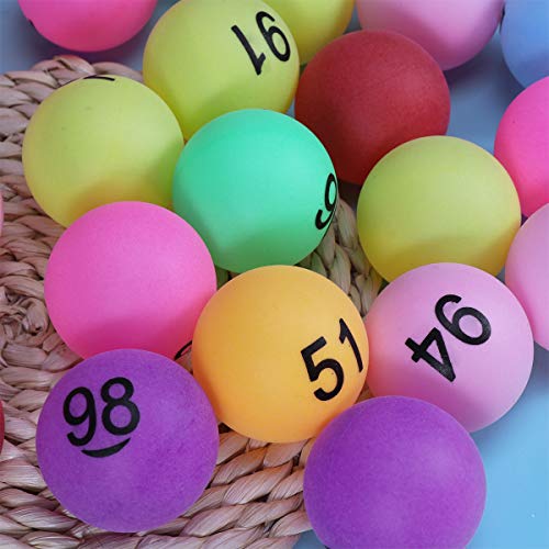 Toyvian Lottery Balls Assorted Color Ping Pong Balls Numbered Table