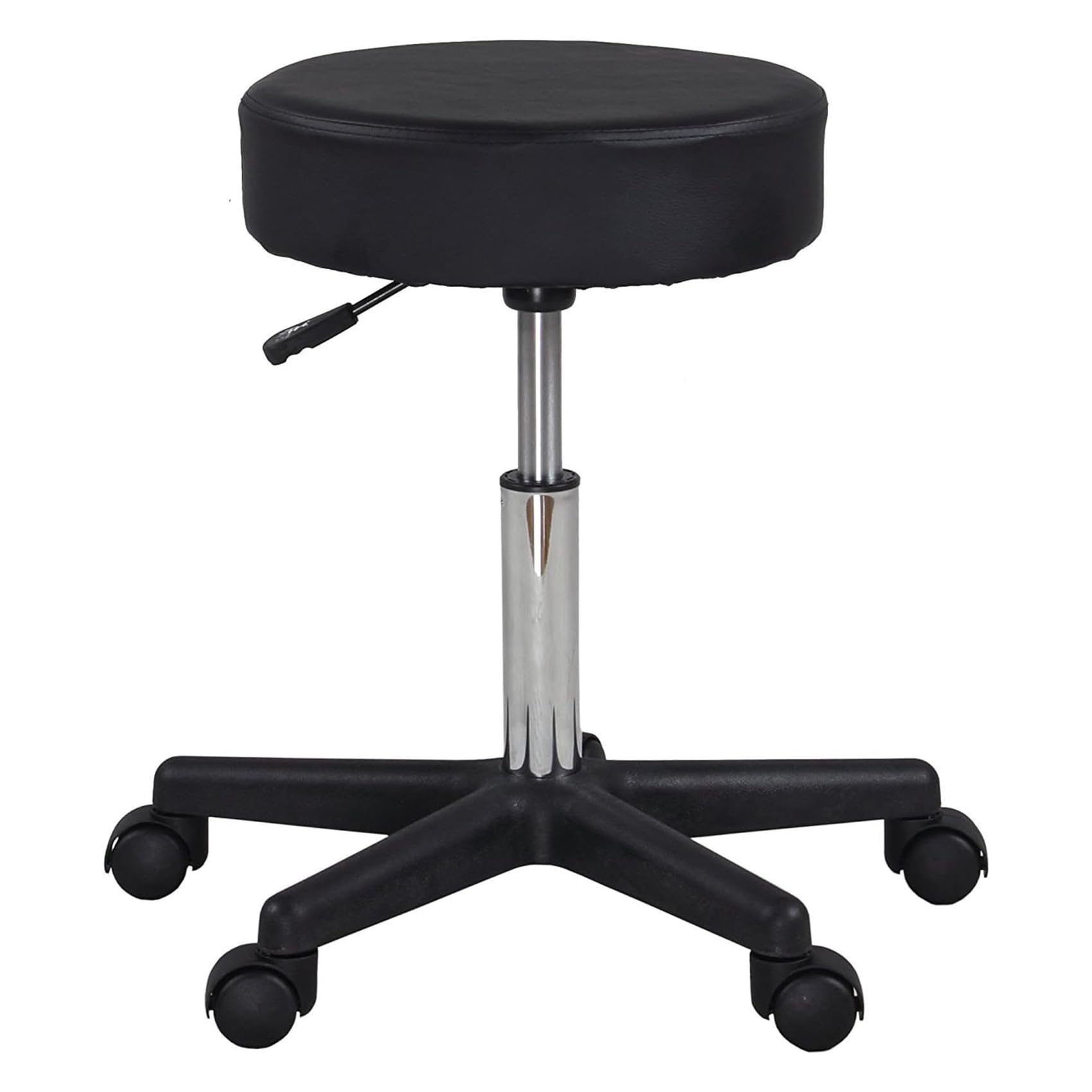 Display4top Black Adjustable Rolling Cushion Tattoo Massage Hydraulic Salon Stool,5 Wheels