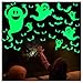OCATO 35Pcs Halloween Decorations Halloween Wall Decals Stickers Glow in The Dark Halloween Window Cling Decals Luminous Bats Ghost Peeping Eyes Decals Wall Décor for Halloween Party Decorations